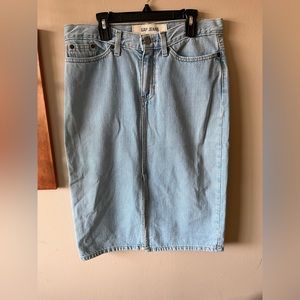 Gap vintage y2k midi denim skirt with slit